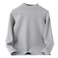 thumbnail image 6 of YDFCWXW Girls Turtleneck T Shirt, Mock Neck Long Sleeve Kids Soft Base Layer Shirt (Light Gray, 5-6 Years), 6 of 6