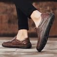 thumbnail image 4 of Men's Casual Faux Leather Loafers Slip-On Hand-Stitched Driving Walking Shoes, 4 of 11