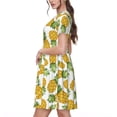 thumbnail image 2 of Goofa Pineapple Pattern Women Summer Short Sleeve Midi Dress with Pockets Casual Aline Flowy Tshirt Dress Vocation Beach Sundress, 2 of 6