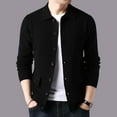 thumbnail image 2 of Mens Double Pocket Sweater Coat Solid Color Sweater Cardigan Coat, 2 of 7