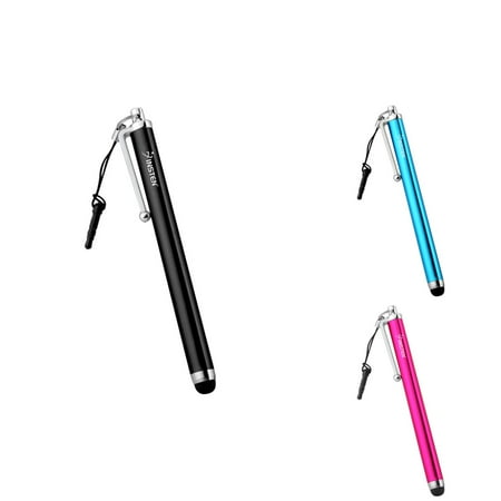 Insten 3 pcs (Black Blue Pink) Stylus Pen for Ipad Air Mini 1 2 3 Iphone 6 6+ 6S Plus Samsung Galaxy Tab Playbook (Best Drawing Stylus For Iphone 6 Plus)