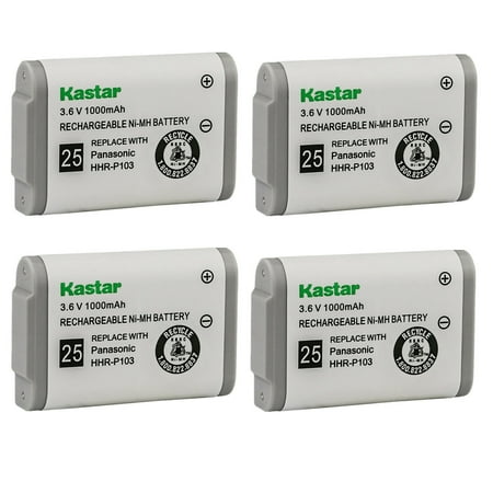 Kastar 4-Pack HHR-P103 Battery Replacement for PHILIPS SJB4142 5808 5858 5871 81002 81003 UNIDEN 5850 MURAPHONE HHRP103 Again & Again STB 103 STB103 Ativa D5702 D5772 D-5702 D-5772