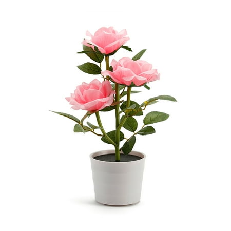 

ABIDE Light Unique Bonsai Waterproof Lamp Potted Plant 3 Heads Rose Lights Landscape Garden Night Lawn Home Home Desktop
