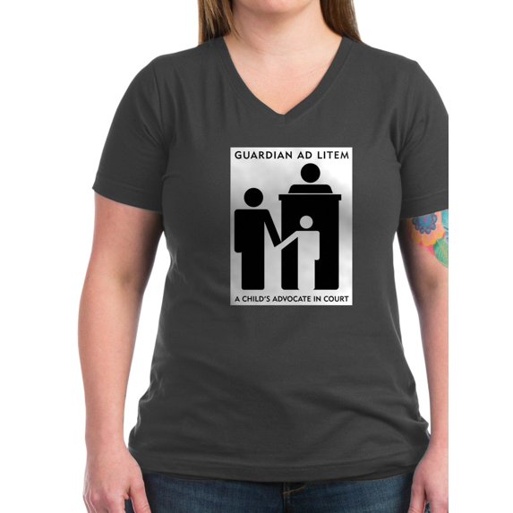 CafePress - NC Guardian Ad Litem - Women's V-Neck Dark T-Shirt
