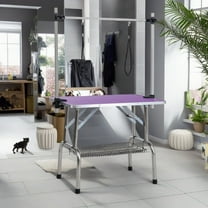 Demi Bonn 46" Dog Pet Grooming Table, Adjustable Arm Foldable Non-Slip Top, Rust-Proof, Waterproof, Warp-Free Trimming Table for Pets, Purple