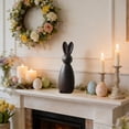 thumbnail image 2 of Vintage Easter Rabbit Figurine, Black Wooden Rabbit, Easter Table Centerpiece, Easter Rabbit Ornament, Wooden Rabbit Decor for Home, Shelf, Tabletop Decor & Easter Gifting, 1pc, 2 of 6