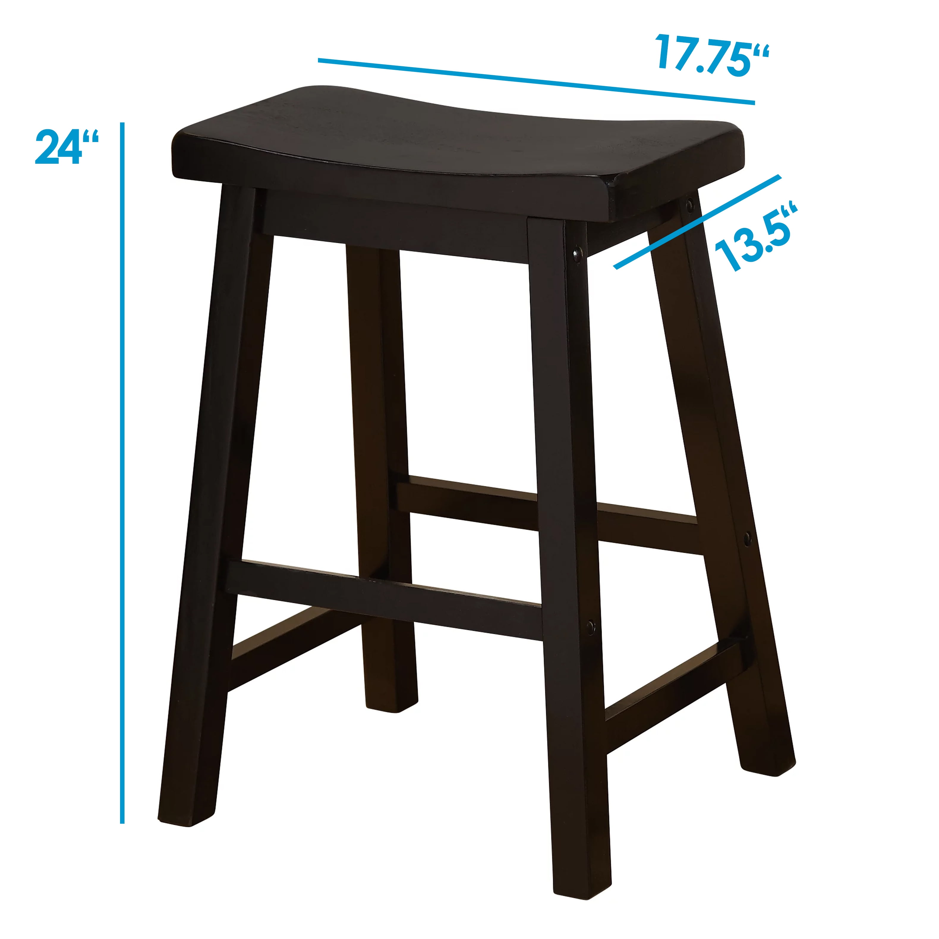 Belfast Saddle 24" Stools, Set of 2, Multiple Colors