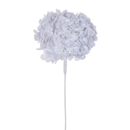 24" White Frosted Hydrangea 12" Flower