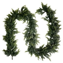2025 & CISIL - Christmas Cedar Garland Artificial Realistic Soft And Thickness Green Faux Cedar Garland For Home Fireplace Indoor Outdoor Holiday Party Decoration