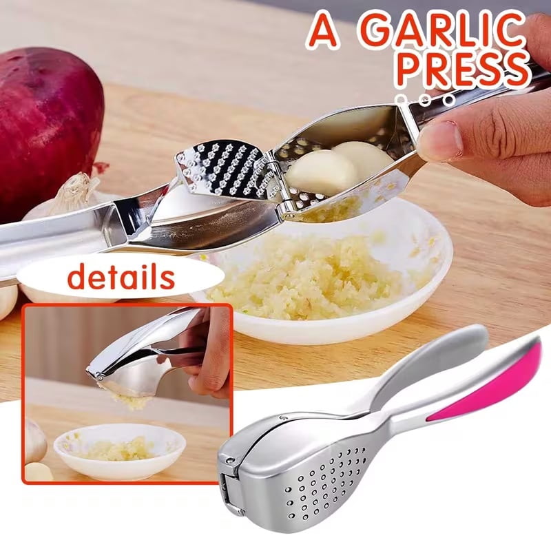 Stainless steel manual garlic press kitchen essential garlic masher garlic peeler multifunctional kitchen tool