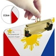 thumbnail image 4 of FMSHPON Philippines Flag Clipboard Hardboard Wood Nursing Clip Board and Pull for Standard A4 Letter 13x9 inches, 4 of 5