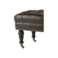 thumbnail image 4 of Henley 50 inch Wide Traditional Rectangle Tufted Ottoman Bench in Distressed Brown Bonded Leather, 4 of 6