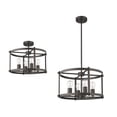 thumbnail image 3 of Farmhouse Metal 4 Light Ceiling Fixture with Wall Outlet Switch, Bronze, 3 of 4
