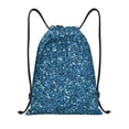 thumbnail image 1 of Xecao Blue Glitter Pattern Sports Drawstring Backpack - String Swim Gym Bag with Wet Proof Pocket for Women&Men-Medium, 1 of 6