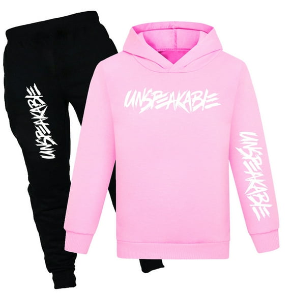 Boys Girls Unspeakables Cartoon Letter Graphics Printed Hoodies Sweatshirt & Sweatpants 2 Piece Hooded Tracksuit Long Sleeve Pullover Casual Hoody Set Sport Outfit Jogging Suit Clothes Kid 4-13