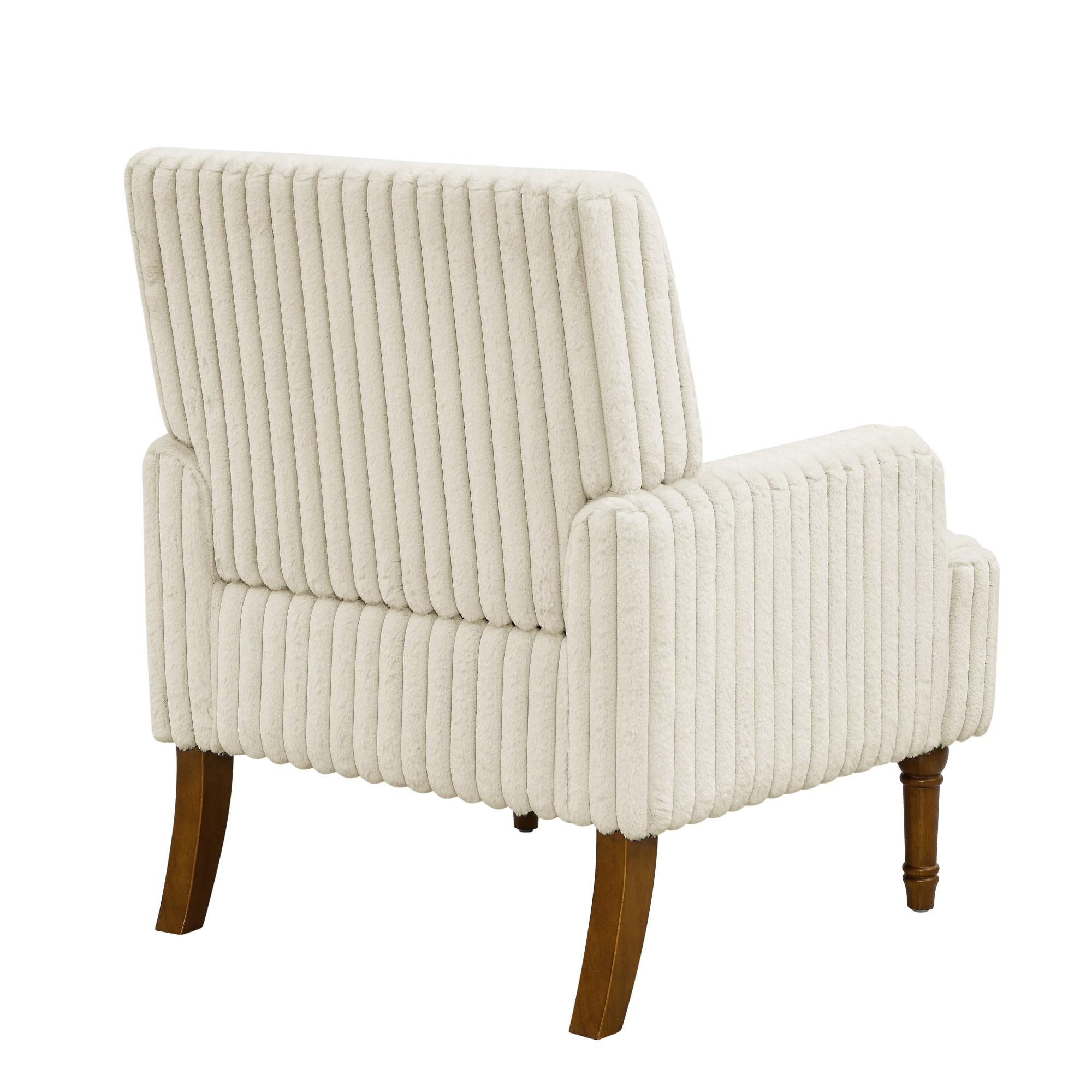Leumius Modern Accent Chair with 9" Solid Wood Legs, Comfortable Upholstered Corduroy Armchair for Living Room Bedroom, Office Beige
