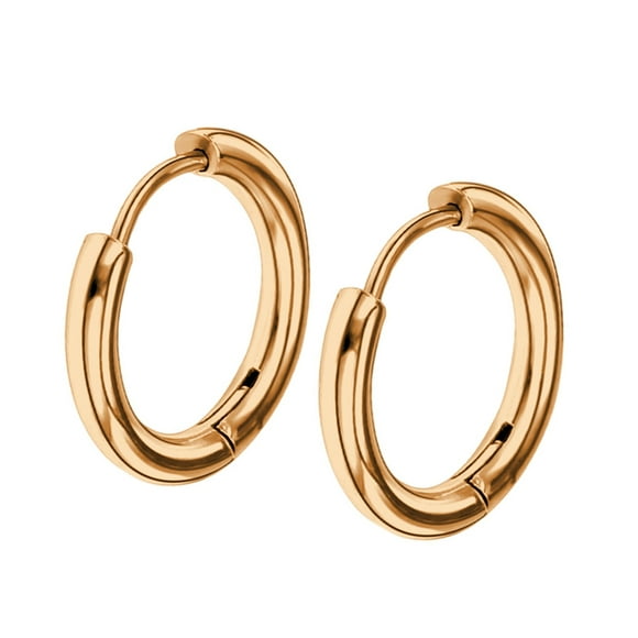 Pendientes de aro de plata para mujer Acero inoxidable Tecnología de galvanoplastia Durabilidad brillante Anillos de labio de nariz de moda Ropa, zapatos y accesorios Miscelánea dorado 2.5*20mm