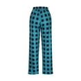 thumbnail image 4 of Dwelliawo Red Plaid Pajama Pants Men Wide Leg Casual Comfy Plaid Pj Pants Fleece Christmas Pajama Pants Cute Sleep Pajama Bottom Light Blue L, 4 of 5