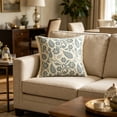 thumbnail image 5 of Homellea Boho Floral Throw Pillow Cover, 17.7 Inch Sage Green Botanical Decorative Cushion Case with Fringe Trim for Couch, Sofa, Bed, Chair, Living Room and Bedroom Farmhouse Decor, 5 of 6