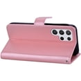 thumbnail image 6 of Compatible with Samsung Galaxy S23 Ultra Case Glitter Stylish Crystal Owl with Wrist Strap Kickstand Magnetic Leather Wallet for Women Flip Phone Case for Samsung Galaxy S23 Ultra Rose Gold YK, 6 of 7