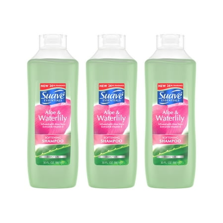 Suave Essentials Shampoo Aloe & Waterlily 30 oz, 3 count