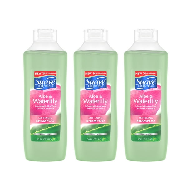 Suave Essentials Shampoo Aloe & Waterlily 30 oz, 3 count