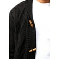 thumbnail image 4 of X RAY JEANS Mens Faux Shearling Shawl Collar Cable Knit Cardigan Sweater, Black, S, 4 of 6