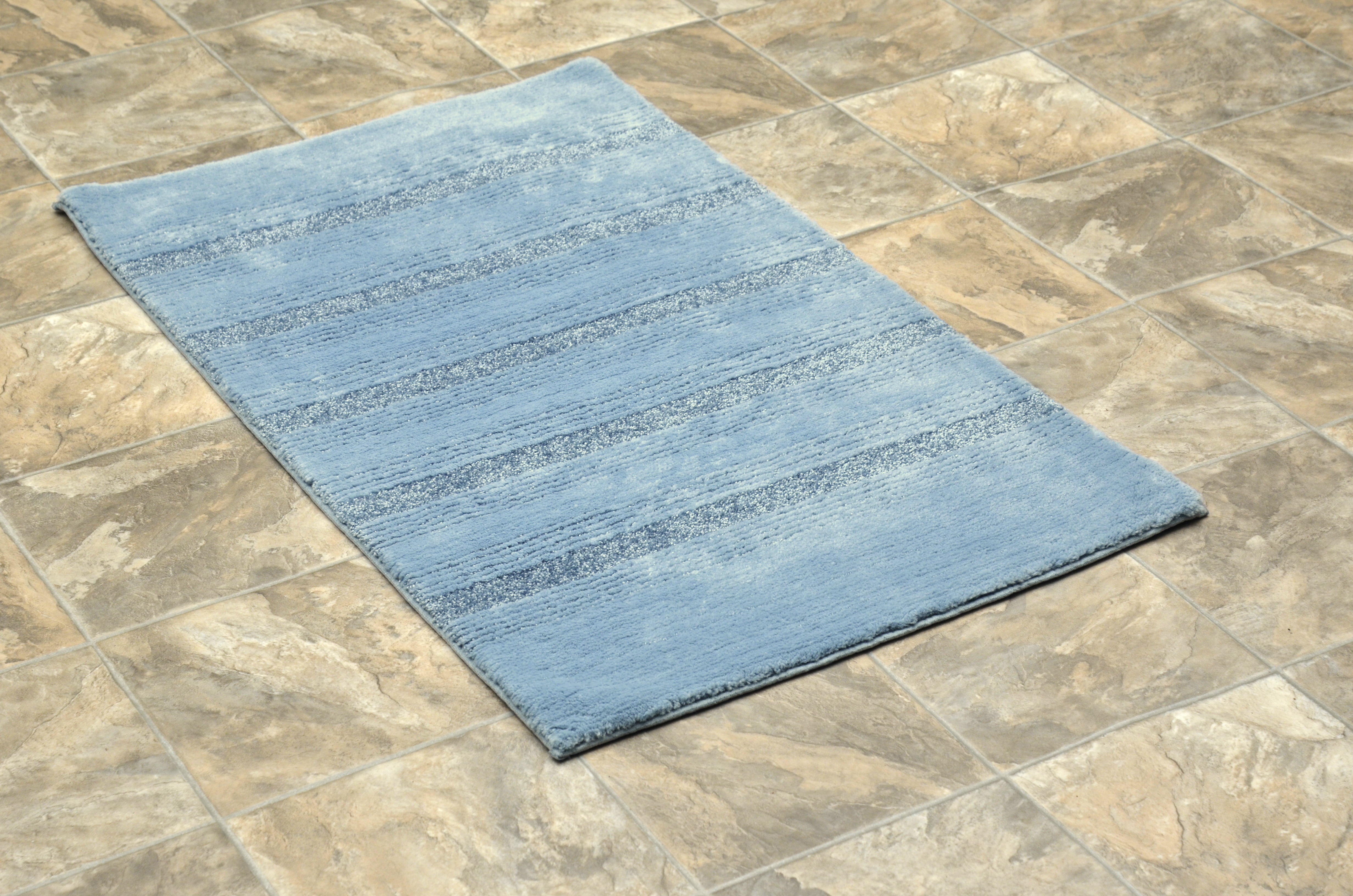 Garland Rug Essence Washable Nylon Basin Blue Bath Rug, 24" x 40"