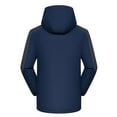 thumbnail image 3 of USNSM (XL-5XL) Men's Fleece Lined Solid Patchwork Zipper Cold-Weather Outdoor Windbreaker Hooded Hiking Jacket Outwear Winter Warm Coat Jacket Blue XXL, 3 of 3