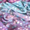 thumbnail image 5 of Vianney Colors Full Size Lightweight Fleece Blanket Pink and Purple Polka Dots Design Soft Year-Round Cozy Throw for Teens' Beds and Couch, 5 of 6