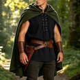 thumbnail image 5 of WULMLEO Mens Pirate Vest, Renaissance Tops Medieval Sleeveless Shirts Gothic Costumes Vampire Cosplay Cotton Outfits Black M, 5 of 7