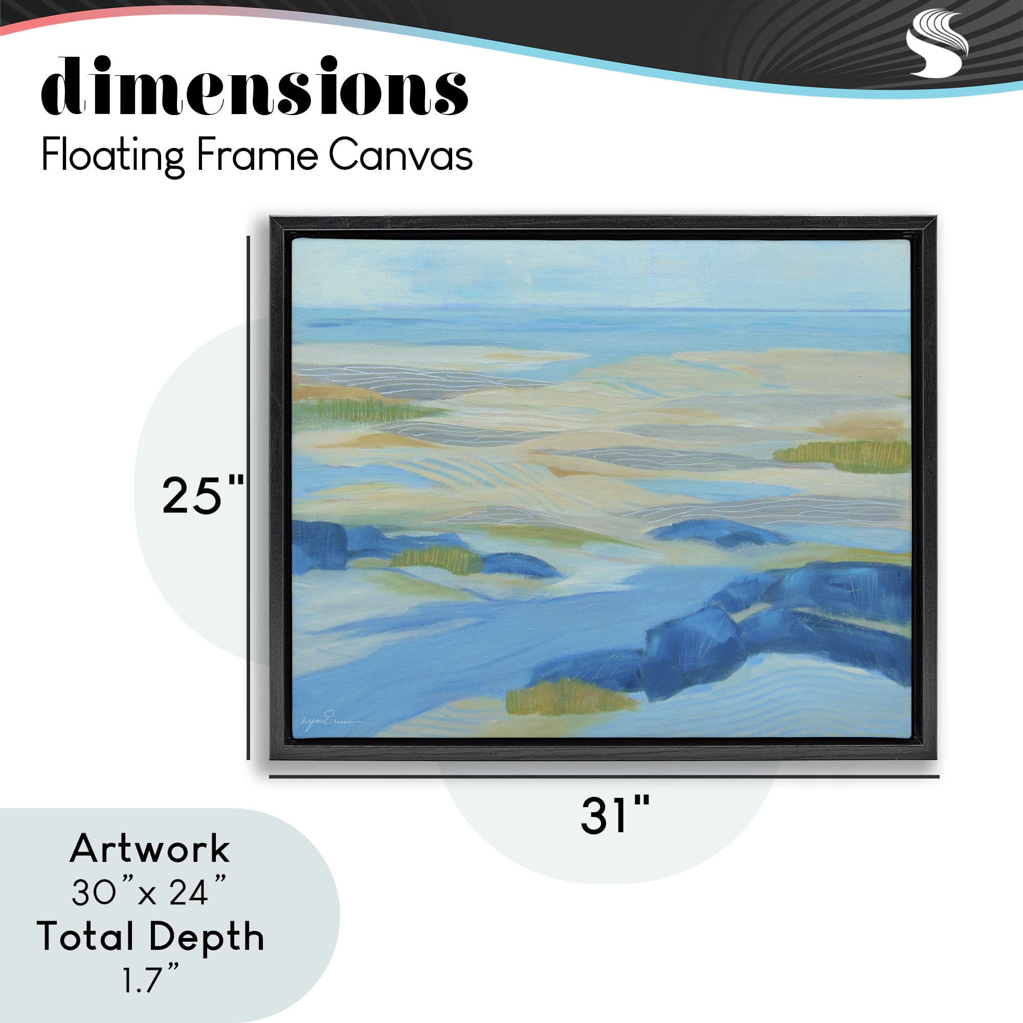 Stupell Industries Coastal Walk Among Dunes Black Framed Floater Canvas Wall Art, design by Lynn Ericson Fine Art