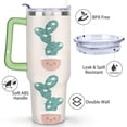 thumbnail image 3 of Minimalist Botanical Cactus 40oz Tumbler - Vacuum Insulated Reusable Cup with Straw - Durable & Eco-Friendly - Desert-Themed Design for Commuters, 3 of 9