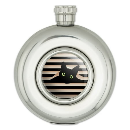 

Black Cat In Window Round Stainless Steel 5oz Hip Drink Flask