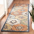 thumbnail image 3 of SAFAVIEH Heritage Emmerson Floral Wool Area Rug, Blue/Rust, 6' x 6' Square, 3 of 8