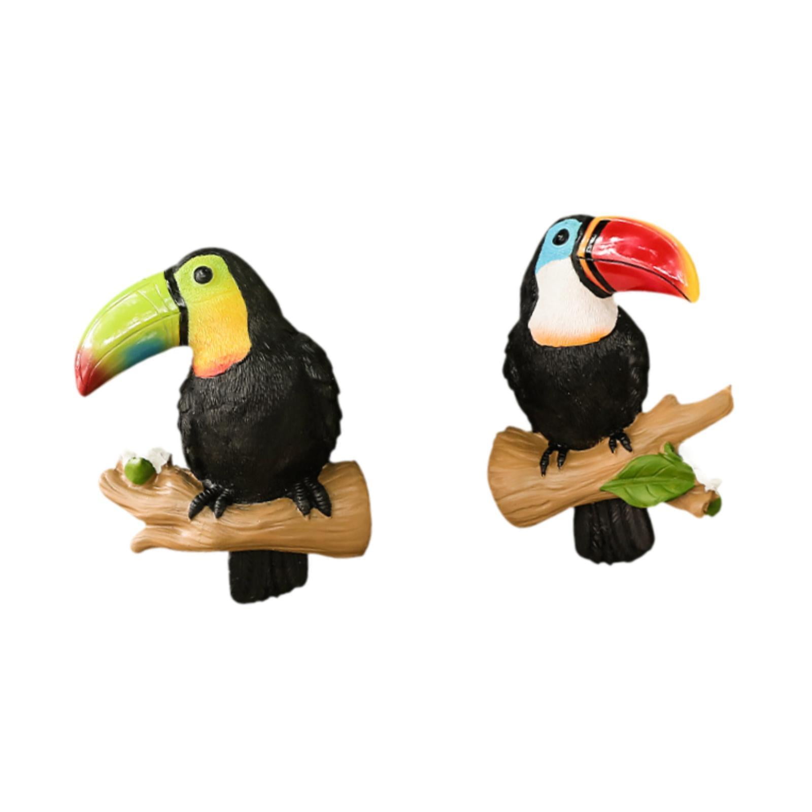 figatia 2 Pieces Parrot Tree Hugger Garden Statue Bird Sculpture for Landscape Porch