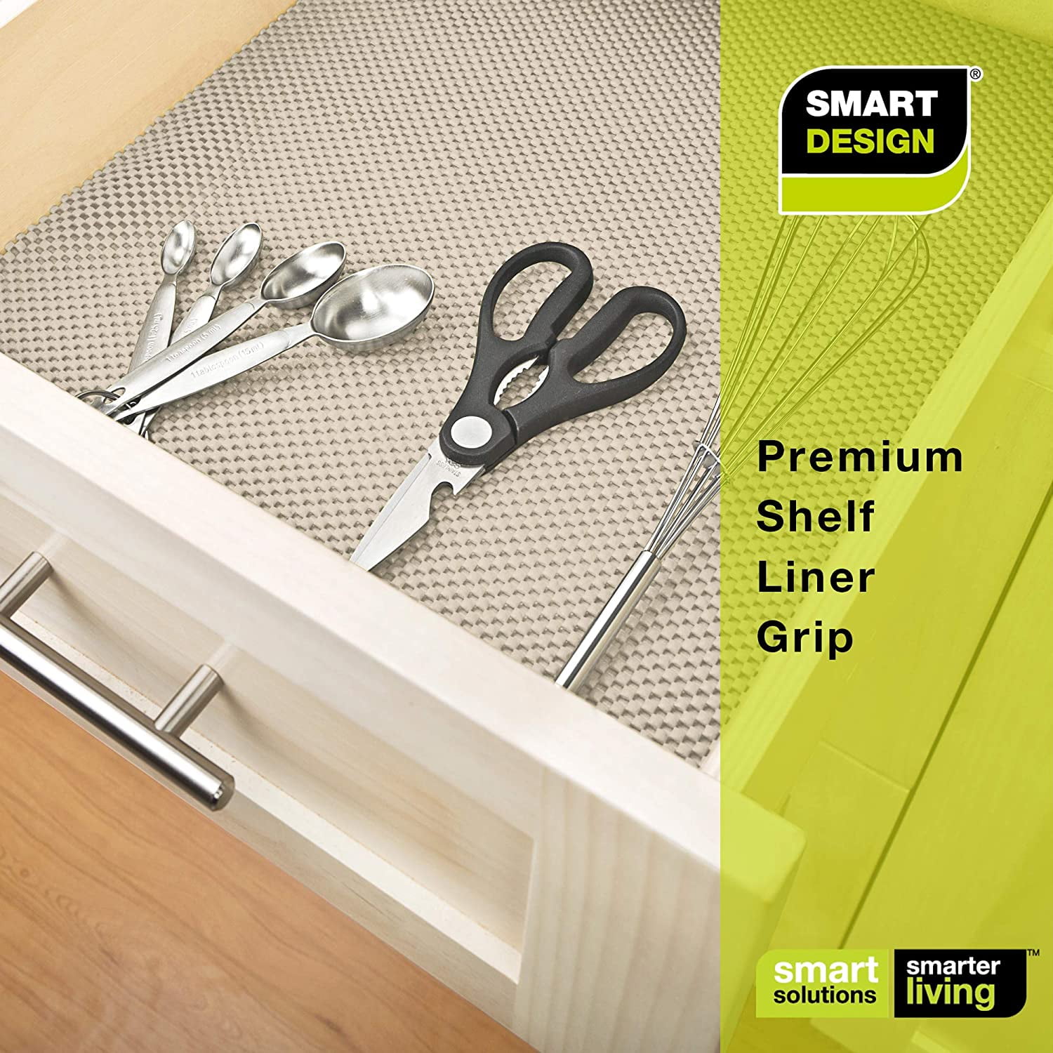 Smart Design Bonded Grip Shelf Liner – 18in x 5ft – Non-Adhesive Drawer  Liner with Strong Grip Helps Protect and Personalize Your Home Organization