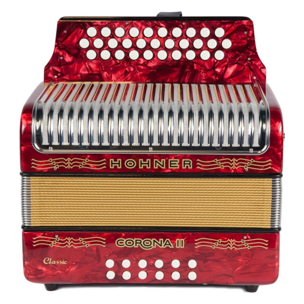 Hohner 3523GR Corona II Classic Accordion (GCF Keys, Pearl Red)