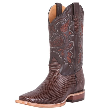 

Men s Rodeo Boots Embossed Woven Leather El General *CIGAR-41791*