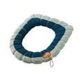 thumbnail image 2 of YgkuHd Toilet Seat Covers for Bathroom, Household Seasons Universal Toilet Seat Thickened With Handle Winter Toilet Ring Washable Sets Wear Knitted Toilet Seat (Blue), 2 of 9