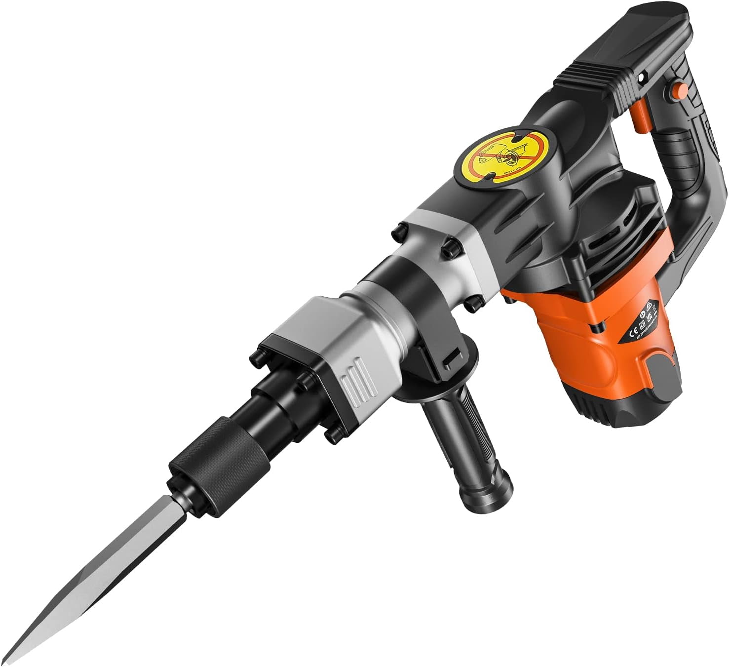 Demolition Jack Hammer, MAX 1400W Electric Jackhammer Heavy Duty, 2900 BPM Concrete Breaker 2pcs Chisels Bits Chipping W/Case, Gloves
