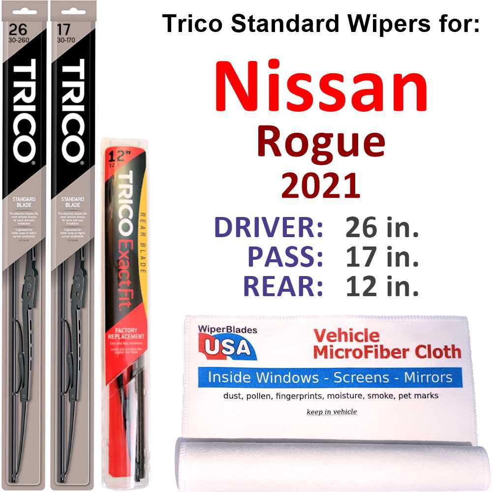2021 Nissan Rogue Wiper Blades (Set of 3) w/Rear Wiper
