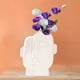 thumbnail image 5 of Creativo de cerámica de la cara maceta florero de la cabeza estatua maceta contenedor de arreglos florales para decoración de escritorio B Soledad maceta de interior grande, 5 of 7
