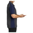 thumbnail image 3 of Mens Colorblock Micropique Sport-Wick Polyester Polo Iron Grey/ True Navy 3X-Large, 3 of 8