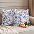 thumbnail image 2 of Purple Brown Spring Floral Outdoor Waterproof Pillow Covers, Watercolor Blooming Botanical Summer Decorative Square Throw Pillowcase Sofa Cushion Sham for Patio/Couch/Chair, 26"x26" 2 Pack, 2 of 8