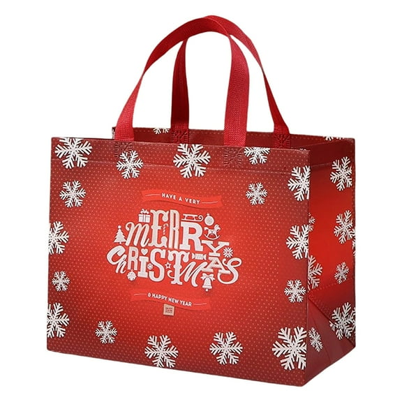 Gnwei Christmas Gift Bags - Non-Woven Reusable Holiday Gift Bags with Handles, Jumbo Xmas Tote Bags for Christmas Party, Gift Wrapping, New Year Favors & Decorations