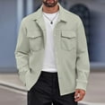 thumbnail image 2 of Kureaily Autumn And Winter Men's Casual Lapel Si Ngle Breasted Solid Color Double Pocket Slim Jacket, 2 of 9