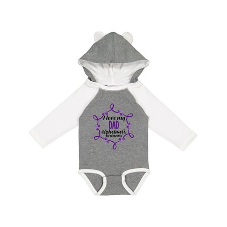 

Inktastic I Love My Dad Alzheimer s Awareness with Purple Hearts Gift Baby Boy or Baby Girl Long Sleeve Bodysuit