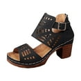 thumbnail image 1 of Womens Sandals Dressy Ankle Strap Block Heels For Women Classic Chunky Heels For Work, 1 of 9
