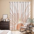 thumbnail image 3 of Orange Sunshine Kitchen Curtains 96 Inch Length, Lines Retro Abstract Middle Century Grommet Top Bedroom Living Room Curtains, Light Filtering Cafe Curtain Drapes 2 Panels Set 104''x96'', 3 of 9
